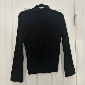 Black mock neck knit sweater